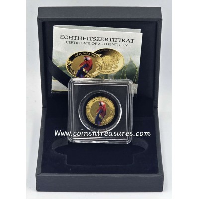 Scarlet Macaw Parrot Bird 1/1000 Oz Gold Coin