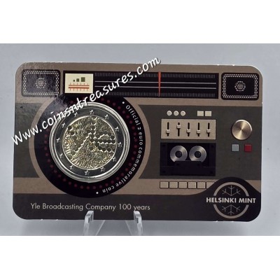 Finland 2 euro 2026 100 years Yle Broadcasting radio Coin card