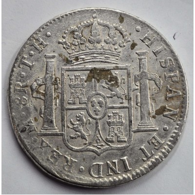 MEXICO 8 REALES SILVER COIN CAROLUS IIII 1804