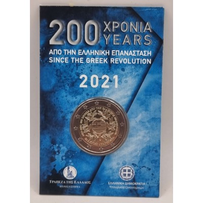 GREECE 2021 2 Euro Greek Revolution in coin card