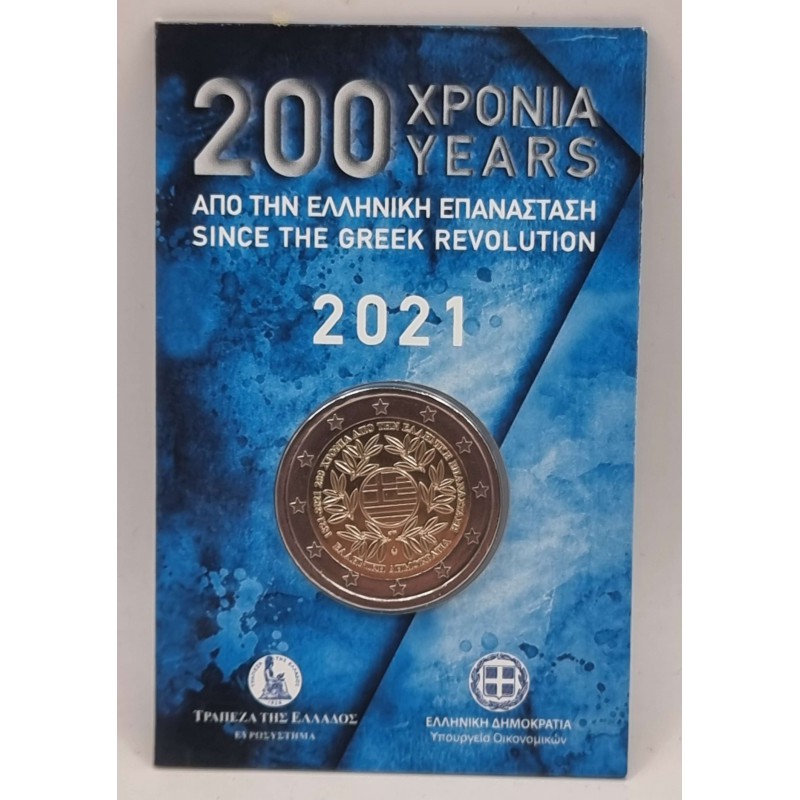GREECE 2021 2 Euro Greek Revolution in coin card WORLD COINS