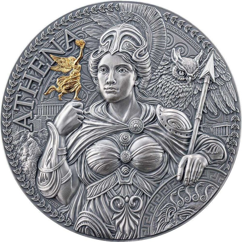 Goddess Athena 2024 Great Greek Mythology 2 Oz Silver Coin GOLD AND SILVER BULLION