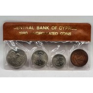 CYPRUS 1980 YEAR SET MILS COINS IN WALLET CASE