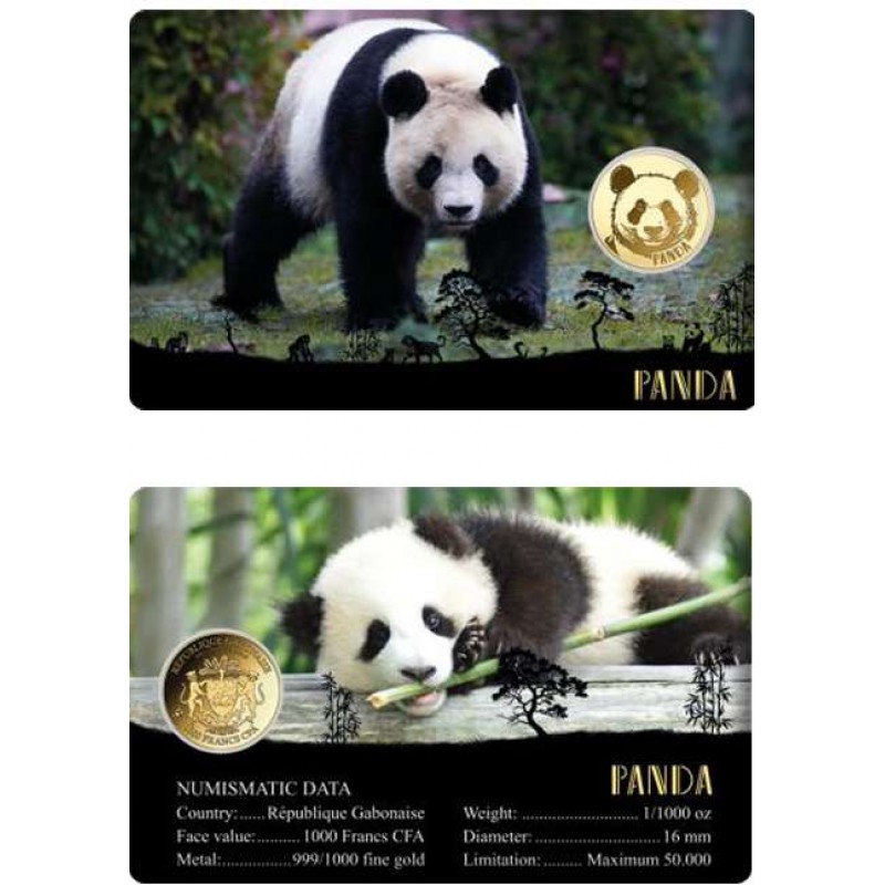 Big Five of Asia animals Panda 1/1000 Oz Gold Coin GOLD AND SILVER BULLION