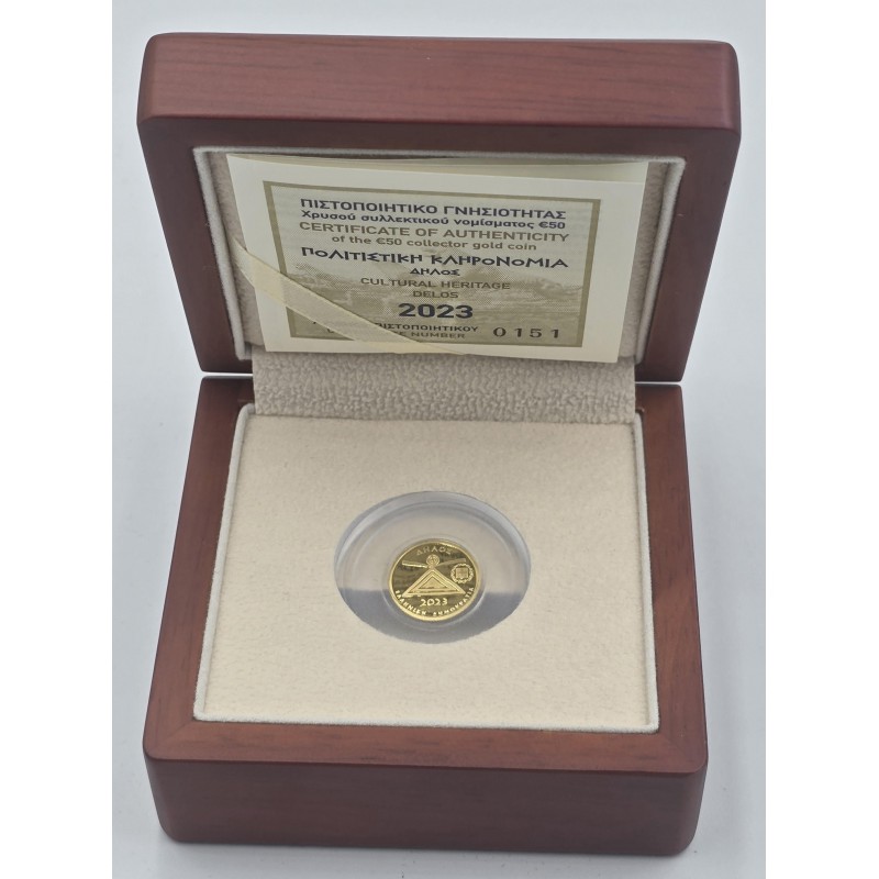 Greece 50 Euro Gold coin 2023 Cultural Heritage Delos WORLD COINS