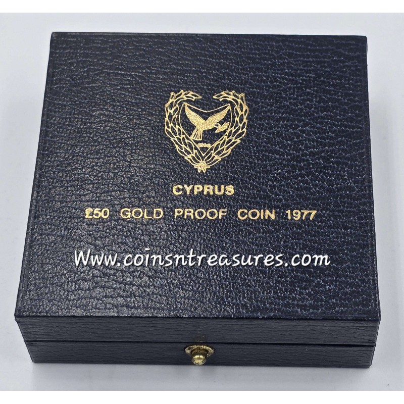 CYPRUS 1977 GOLD 50 POUNDS MAKARIOS PROOF COIN WORLD COINS