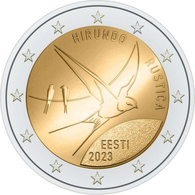Estonia 2023 2 Euro Barn Swallow BU coin in coin card