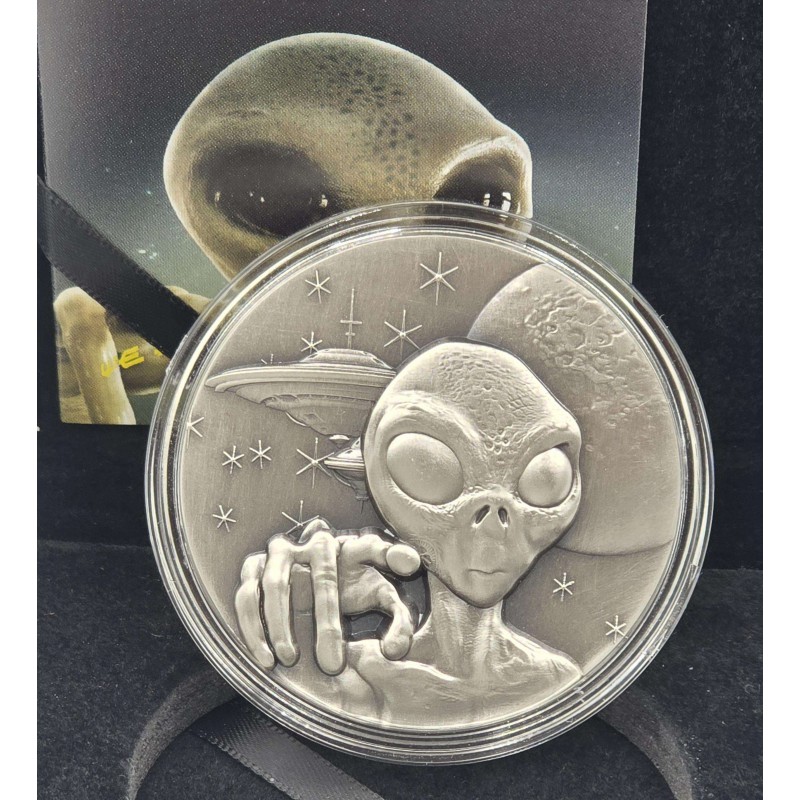 ALIEN We are not Alone 2 Oz Silver Coin Cameroon 2025 GOLD AND SILVER BULLION