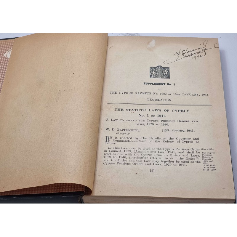 STATUE LAWS OF CYPRUS 1941-1942-1943 -1944-1945-1946-1947 LEATHER HARDCOVER 4 BOOKS COLLECTION ANTIQUES & OTHER COLLECTIBLES