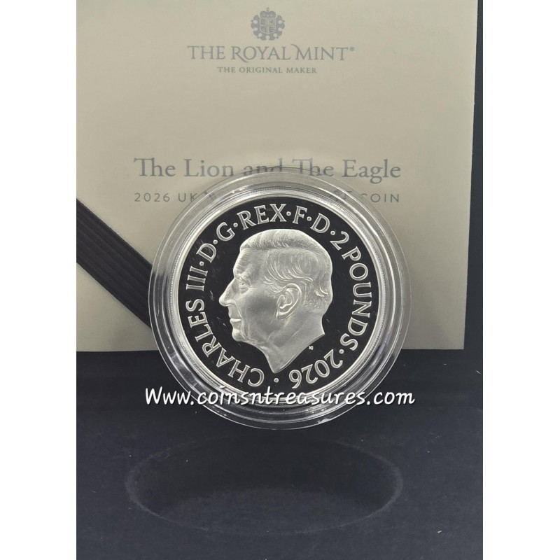 UK The Lion and The Eagle 2026 1oz Silver Proof Coin GOLD AND SILVER BULLION