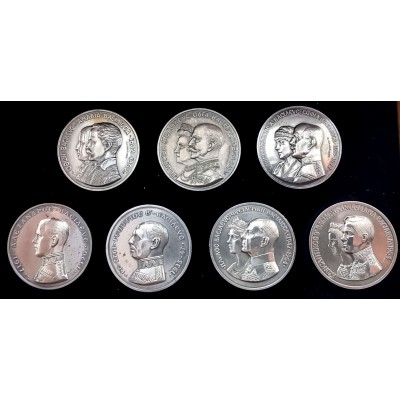 The Kings of Modern Greece 7 silver 999 coin medals Collection