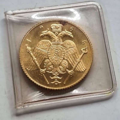 CYPRUS 1966 GOLD POUND MAKARIOS UNC IN ORIGINAL SLEEVE