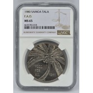 SAMOA I SISIFO 1980 1 TALA F.A.O PALM TREE NGC MS65