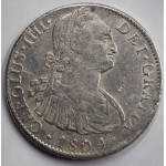 MEXICO 8 REALES SILVER COIN CAROLUS IIII 1804 WORLD COINS