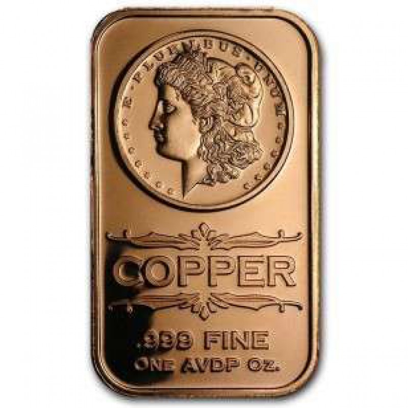1 oz Morgan Dollar 999 Fine Copper Bar GOLD AND SILVER BULLION