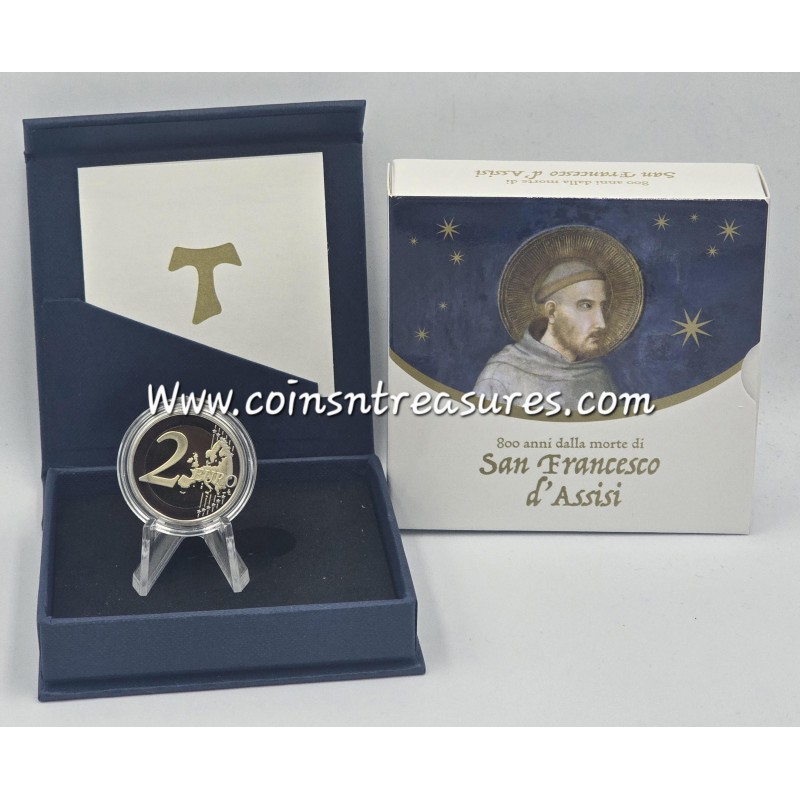 Italy 2 Euro coin St. Francis of Assisi 2026 Proof BE WORLD COINS