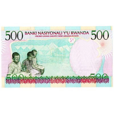 AFRICA RWANDA 1998 500 FRANCS GORILLA P26 UNC