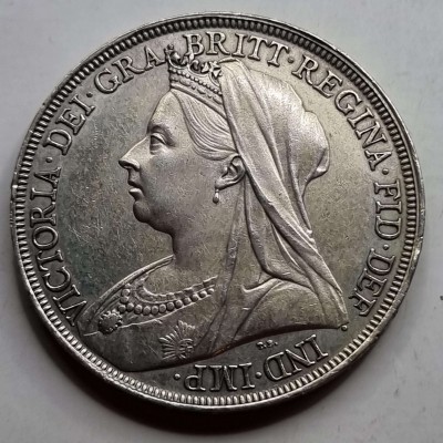 GREAT BRITAIN UK 1897 CROWN SILVER COIN QUEEN VICTORIA TOP GRADE