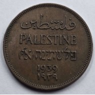 PALESTINE 1 MIL 1939 BRONZE COIN EXF
