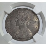British India Silver 1 rupee 1862 Victoria Gothic style NGC MS62 WORLD COINS