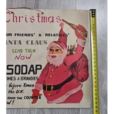 Cyprus Vintage AD Sign SODAP WHINES 1970 X'MAS GIFTS UK