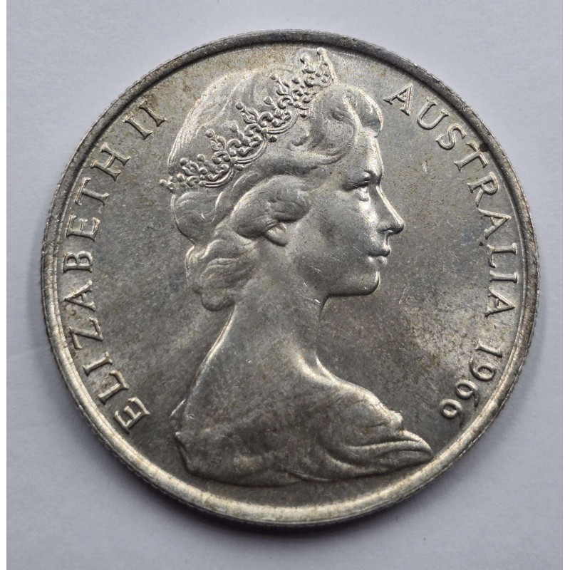 AUSTRALIA 50 CENT 1966 SILVER COIN OF QEII WORLD COINS