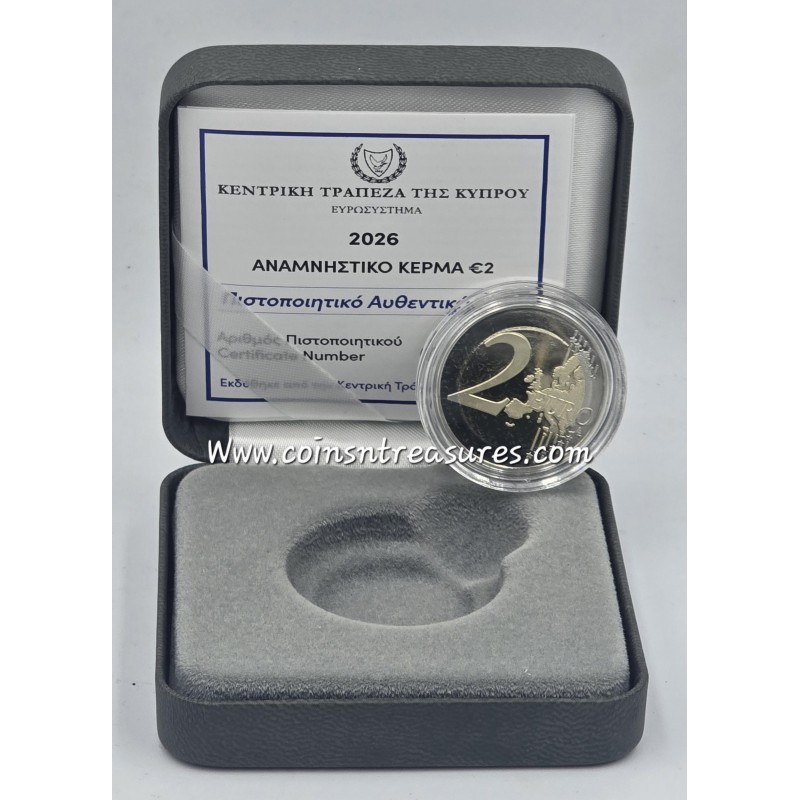 Cyprus 2026 Presidency of Council of Europe 2 euro Proof BE WORLD COINS
