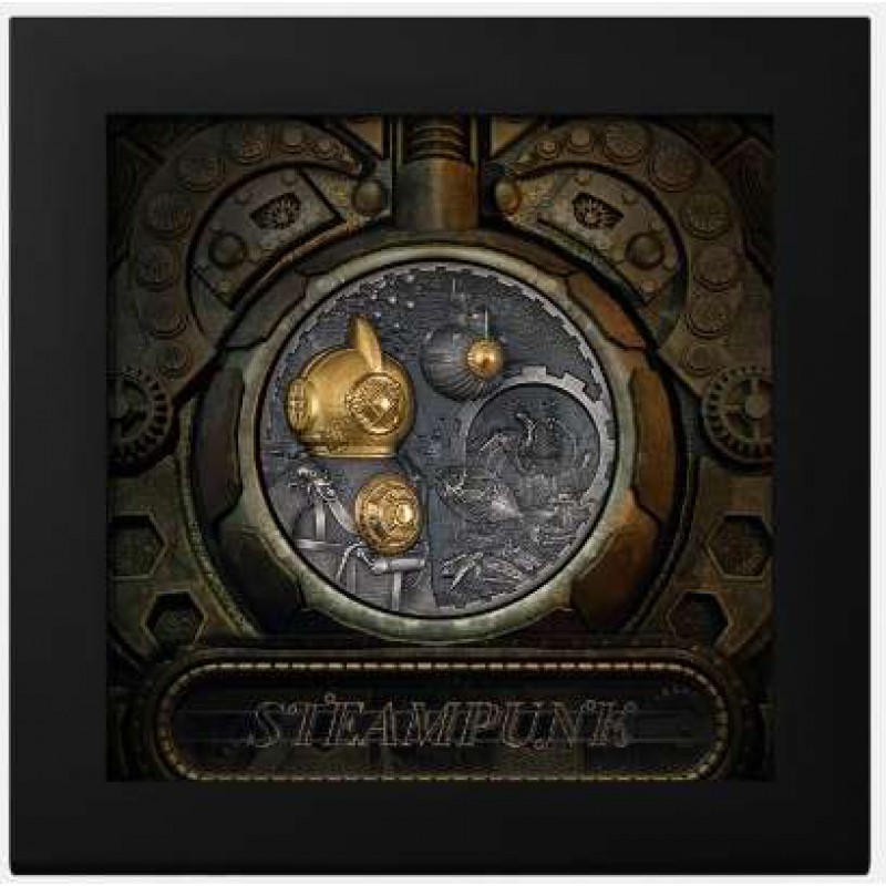 Cook Islands 2022 NAUTILUS Steampunk 3 Oz Silver Coin GOLD AND SILVER BULLION