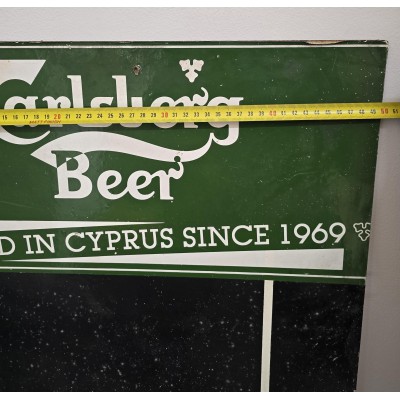 Cyprus Vintage Carlsberg beer Rare Price Cardboard AD Sign 1970