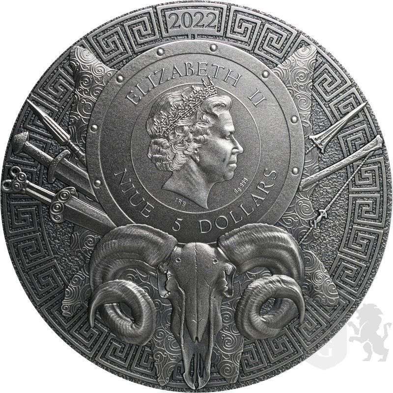 JASON AND CHIRON ARGONAUTS SERIES 2022 2 OZ NIUE ULTRA HIGH RELIEF ANTIQUE FINISH SILVER COIN GOLD AND SILVER BULLION