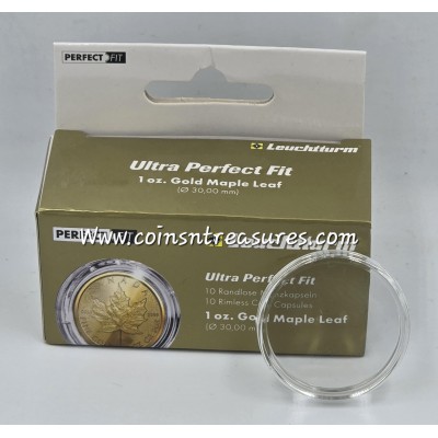 ULTRA PERFECT FIT premium coin capsules 30 mm Gold Maple leaf