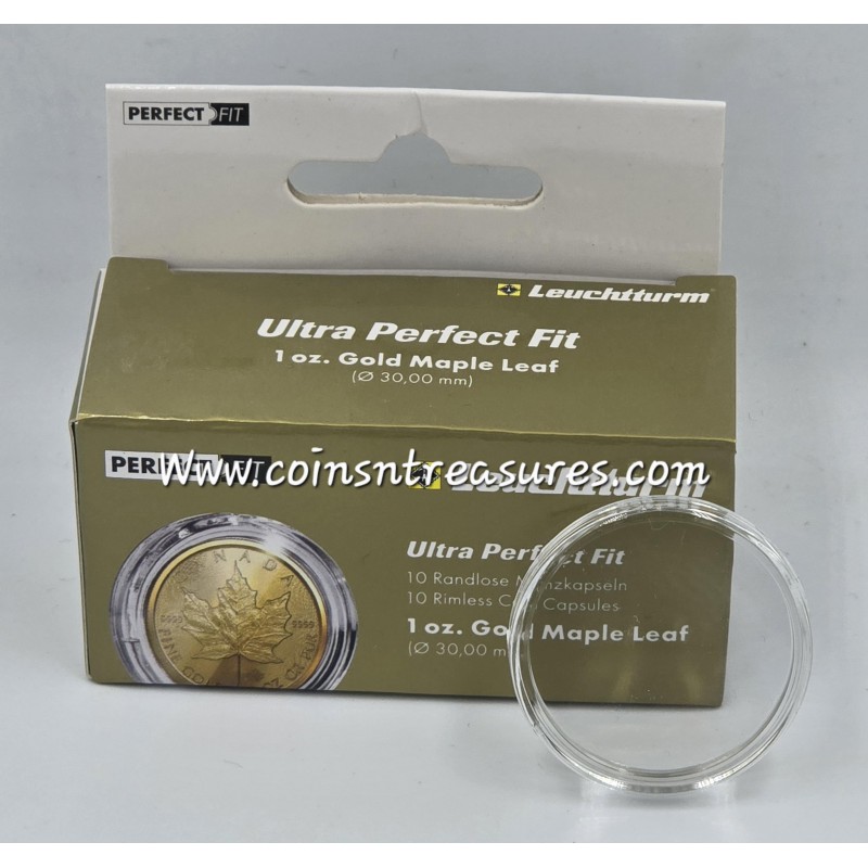 ULTRA PERFECT FIT premium coin capsules 30 mm Gold Maple leaf ACCESSORIES & SUPPLIES