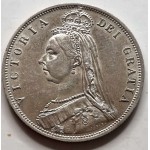 GREAT BRITAIN UK 1887 HALF CROWN SILVER COIN QUEEN VICTORIA WORLD COINS