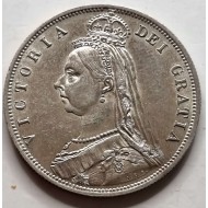 GREAT BRITAIN UK 1887 HALF CROWN SILVER COIN QUEEN VICTORIA