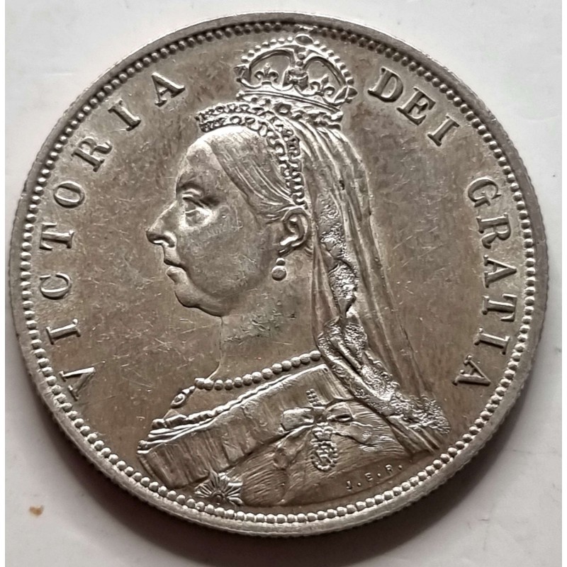 GREAT BRITAIN UK 1887 HALF CROWN SILVER COIN QUEEN VICTORIA WORLD COINS