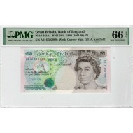 GREAT BRITAIN 5 POUND 1990 P382a BANKNOTE QEII PMG 66 EPQ