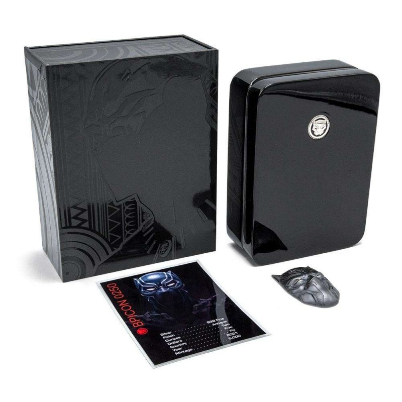Fiji 2021 Marvel Black Panther Mask Shaped 2 oz Silver Coin GOLD AND SILVER BULLION