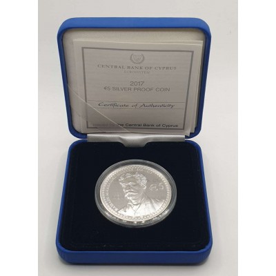 CYPRUS 2017 SILVER PROOF 5 EURO POETS SERIES Michaelides
