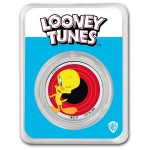 Samoa 1 oz silver Coin Looney Toons TWEETY 2023 BU COLOURED GOLD AND SILVER BULLION