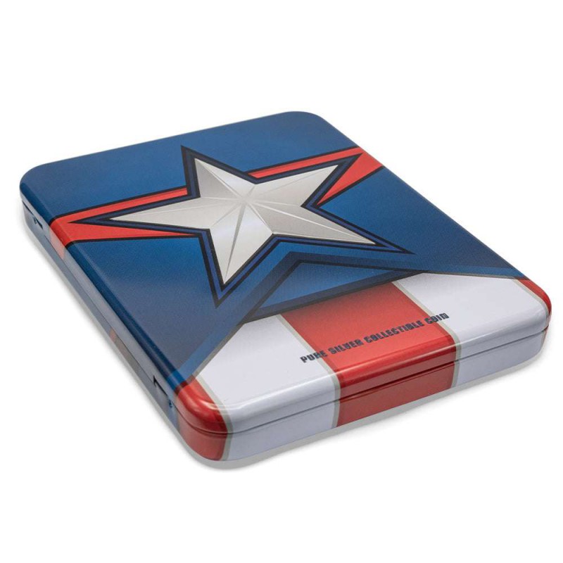 FIJI 2021 CAPTAIN AMERICA SHIELD MARVEL 1 OZ SILVER COIN GOLD AND SILVER BULLION