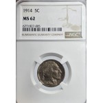 USA 1914 5 CENTS BUFFALO INDIAN NICKEL COIN NGC MS62 WORLD COINS