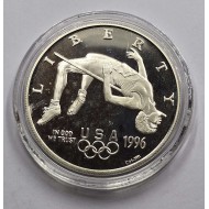 USA 1996 Atlanta Olympics High Jump Silver Dollar Coin