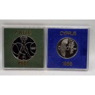 CYPRUS 1988 50 CENTS AND ONE POUND OLYMPIC GAMES SEOUL