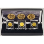 US Indian Chief Gold 3 Coin Set collection 1/1000 Gold .999 GOLD AND SILVER BULLION