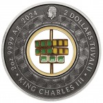 RUBIK CUBE 50th Anniversary 2 Oz Silver Coin 2$ Tuvalu 2024 GOLD AND SILVER BULLION