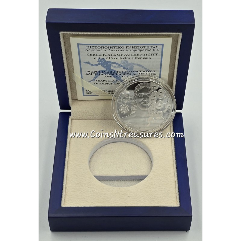 GREECE 2024 OLYMPIC GAMES 2004 ANNIVERSARY SILVER PROOF COIN WORLD COINS