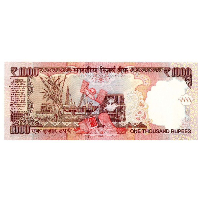 INDIA 1000 RUPEES 2016 GANDHI UNC P107 WORLD BANKNOTES