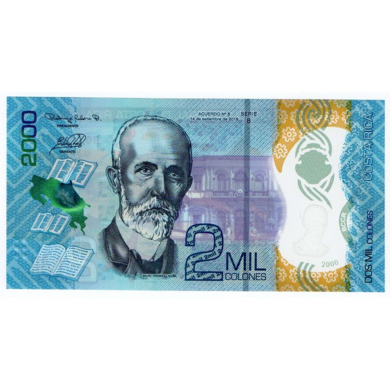 COSTA RICA 2000 COLONES POLYMER SHARK BANKNOTE 2020 UNC WORLD BANKNOTES