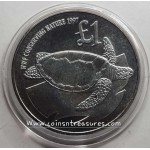 CYPRUS 1997 1 POUND COIN WWF TURTLE CUNI UNC WORLD COINS