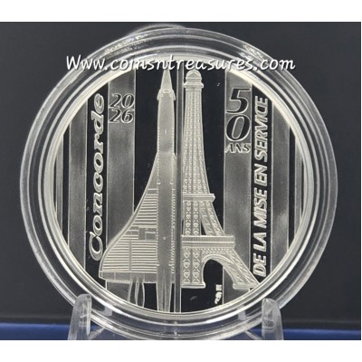 France 2026 50th anniversary of Concorde Proof Silver Coin .999